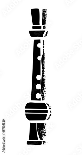Vector Elegant woodwind instrument with a fragmented effect.