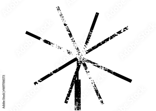 Vector Dynamic burst of black lines radiates from a central point.