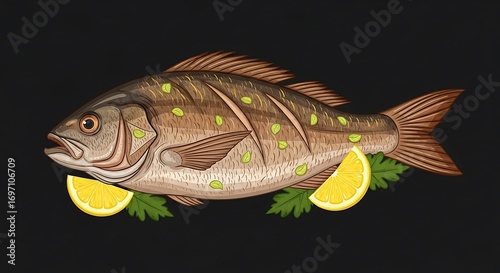 Wallpaper Mural Grilled Fish Dish. Torontodigital.ca