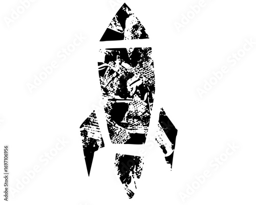Vector Distressed ship with textured details.