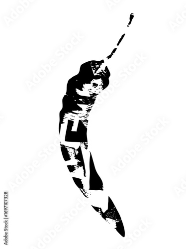 Vector Dynamic baseball player swings bat during game action.