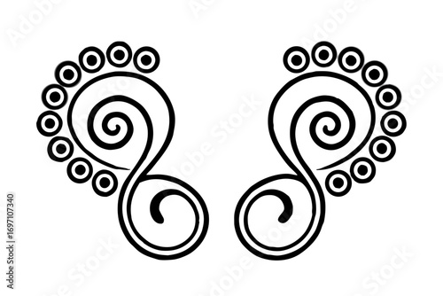 Ornamental Footprint Icon – Symbol of Tradition, Culture, and Decorative Art