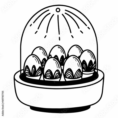 Egg Incubator Vector Illustration | Poultry Farming and Hatching Equipment Design
