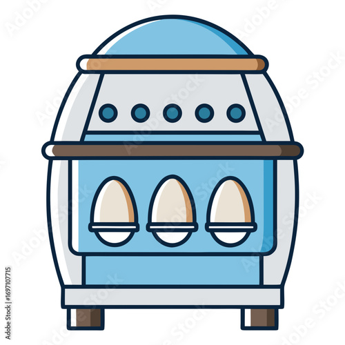 Egg Incubator Vector Illustration | Poultry Farming and Hatching Equipment Design