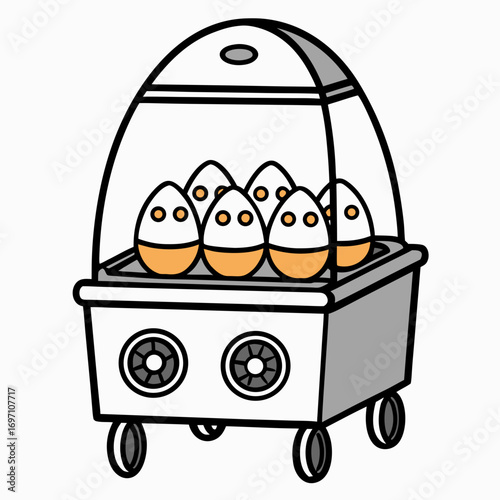 Egg Incubator Vector Illustration | Poultry Farming and Hatching Equipment Design
