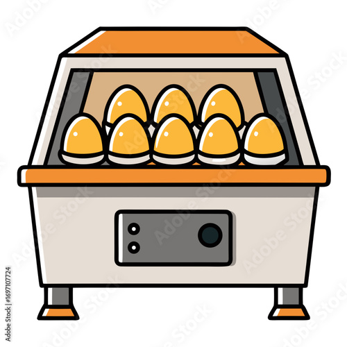 Egg Incubator Vector Illustration | Poultry Farming and Hatching Equipment Design