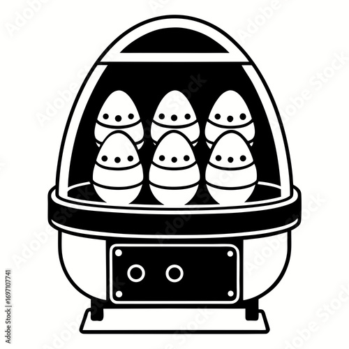 Egg Incubator Vector Illustration | Poultry Farming and Hatching Equipment Design