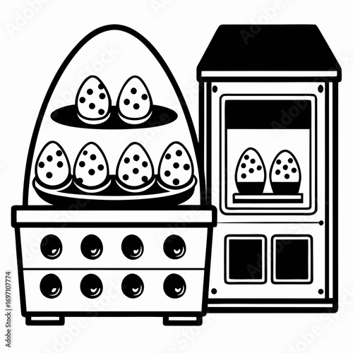 Egg Incubator Vector Illustration | Poultry Farming and Hatching Equipment Design