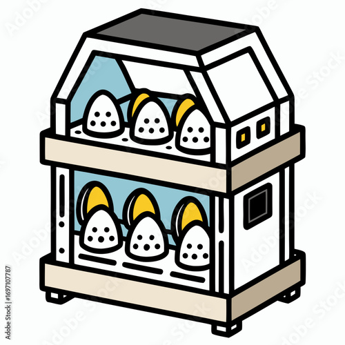Egg Incubator Vector Illustration | Poultry Farming and Hatching Equipment Design