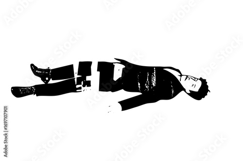 Vector Stylized of a person lying down in a dramatic pose.