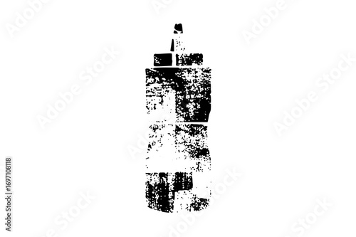 Vector Distressed spray can with a grunge texture.