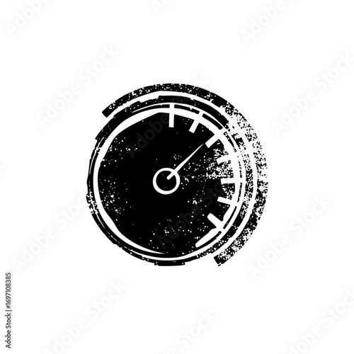 Vector Distressed gauge displays speed or measurement with a .