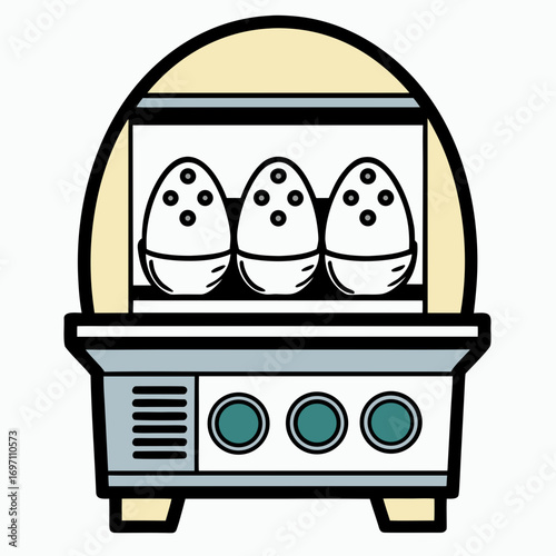 Egg Incubator Vector Illustration | Poultry Farming and Hatching Equipment Design