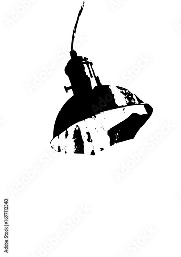 Vector Industrial pendant lamp with a distressed finish.