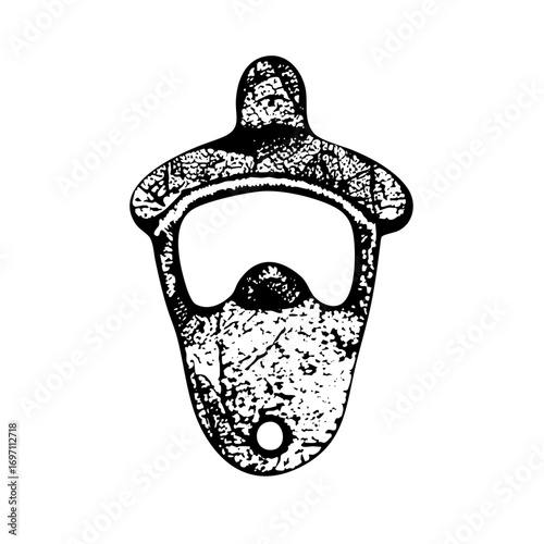 Vector Detailed bottle opener with a vintage aesthetic.