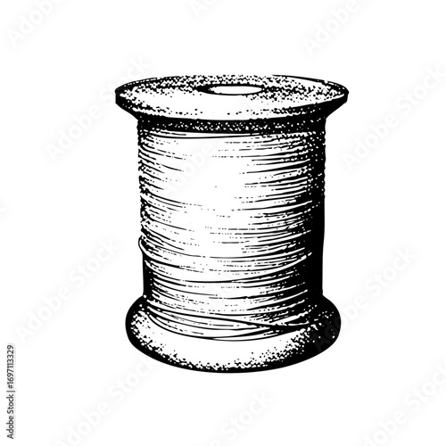 Vector Detailed of a cylindrical thread spool.