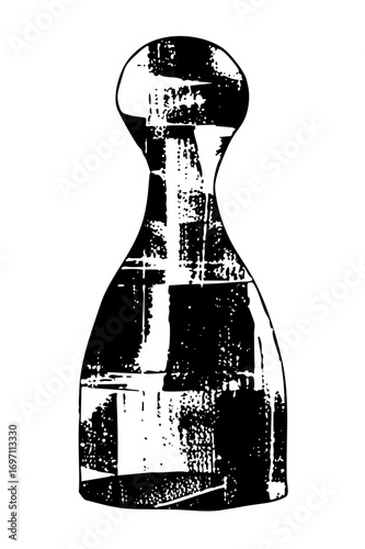 Vector Abstract pawn figure with checkered .