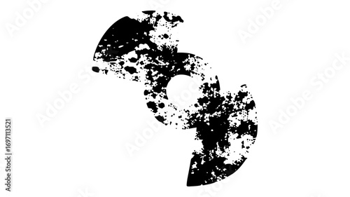 Vector Abstract black element with fragmented circular .