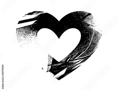 Vector Black Brushstroke Heart