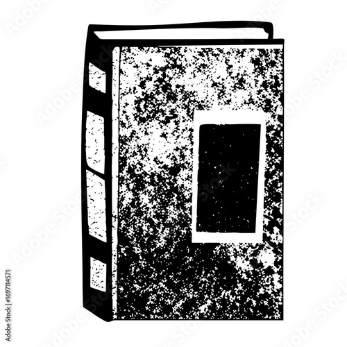 Vector Detailed book with spine and blank cover.