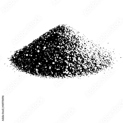 Vector Dark granular pile with scattered particles.