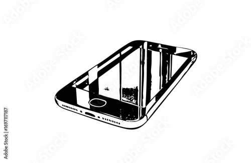Vector Transparent smartphone with internal components