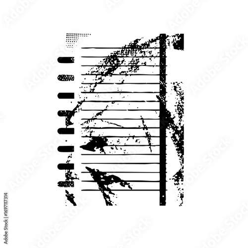 Vector Abstract distressed ladder with linear elements.