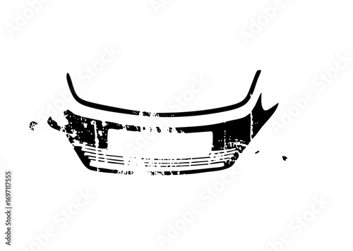 Vector Abstract automotive front end in monochrome.