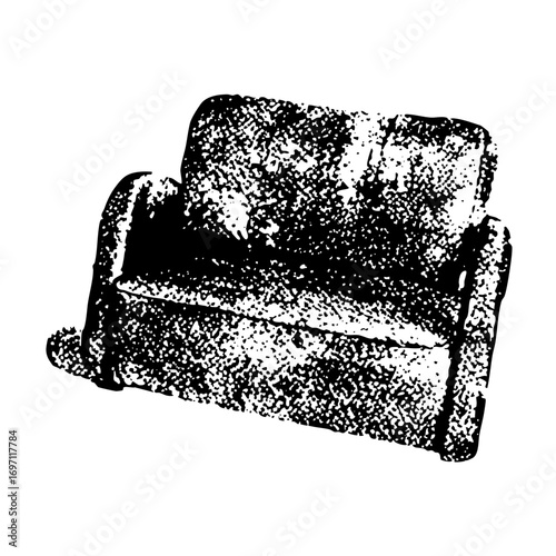 Vector Detailed of a comfortable armchair with textured shading.
