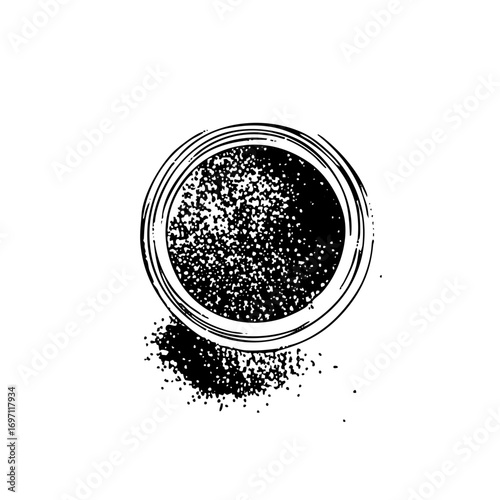 Vector Black powder in circular container