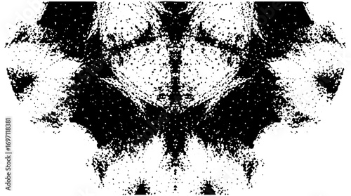 Vector Symmetrical abstract inkblot with central focus.