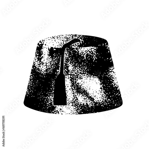 Vector Detailed of a traditional fez hat with a tassel.