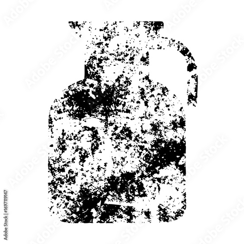Vector Distressed container depicts a vintage fuel can.