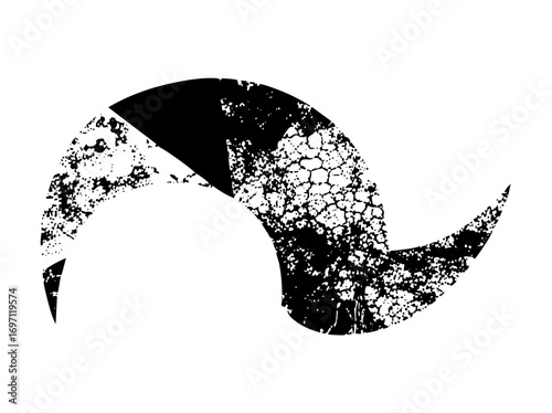Vector Abstract rhinoceros head with distressed texture.