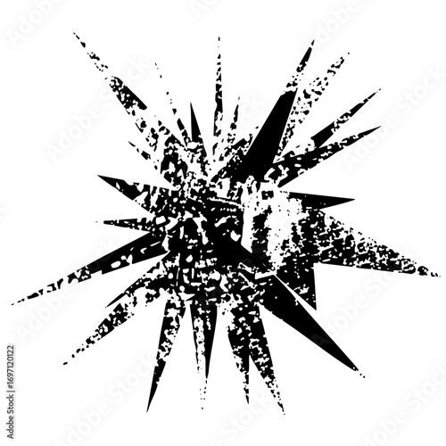 Vector Abstract starburst explosion with distressed texture.