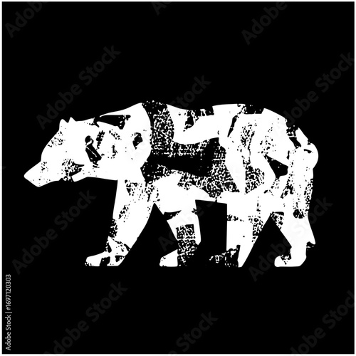 Vector Stylized bear with a fragmented .
