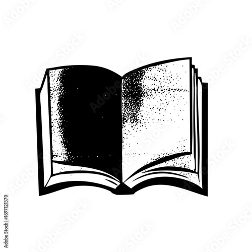 Vector Open book with textured pages