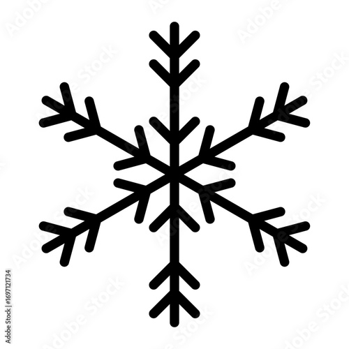 シンプルな雪の結晶のイラスト素材 ブラック ベクター