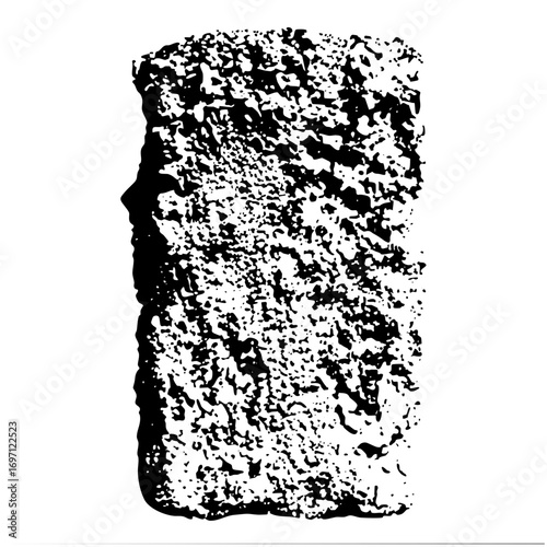 Vector Textured block with rough edges.