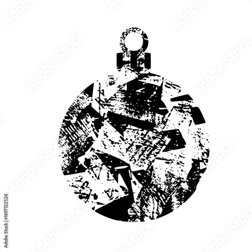Vector Abstract shattered ornament with a loop.