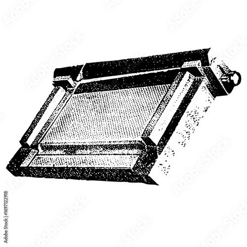 Vector Vintage sieve with a wooden handle