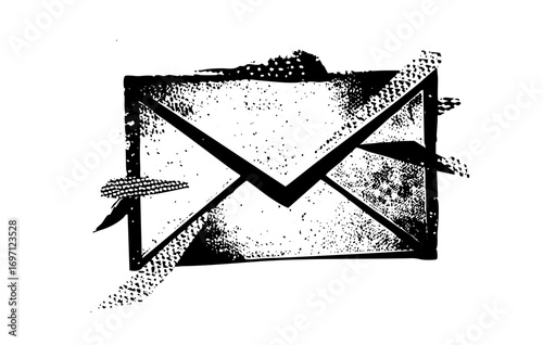 Vector Distressed envelope with a sealed flap representing communication.