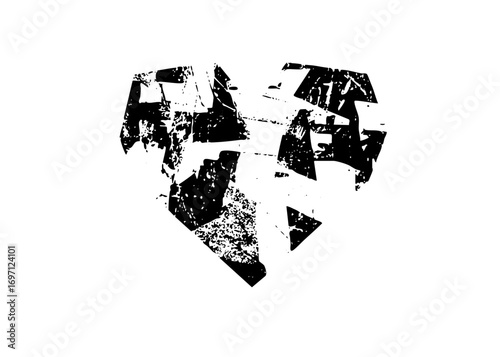 Vector Abstract bear head in monochrome style.