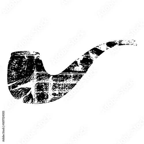 Vector Detailed of a curved smoking pipe.