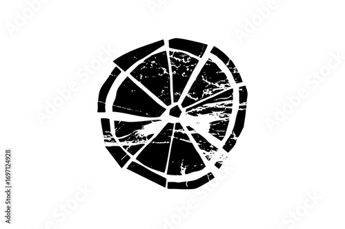 Vector Black and white of a sliced citrus fruit.