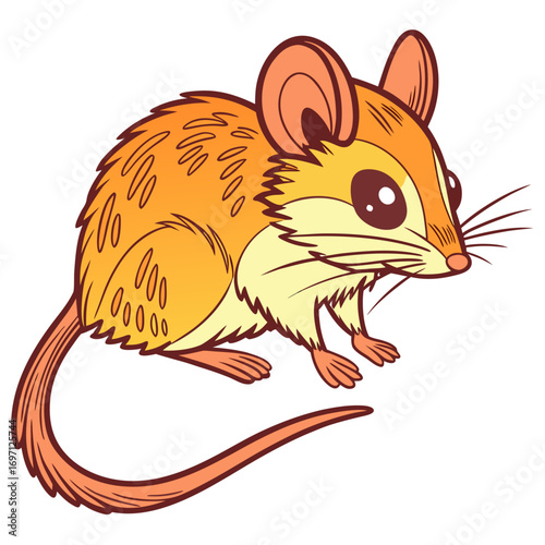 Cute cartoon honey mouse with big eyes