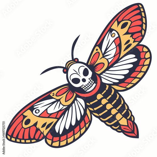 Deathshead hawkmoth with skull pattern