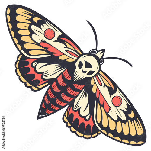 Deathshead hawkmoth with skull pattern