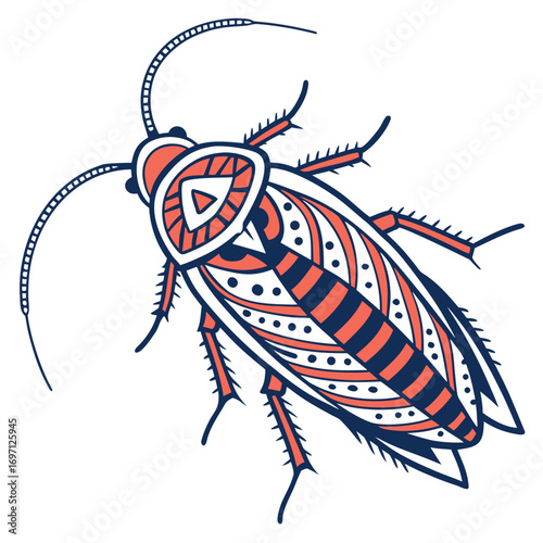 Cartoon cockroach vector illustration design