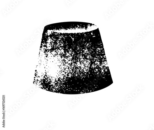 Vector Abstract conical shape with speckled texture.